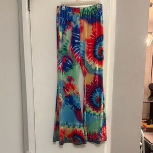 Colorful Tie-Dye Flare Pants